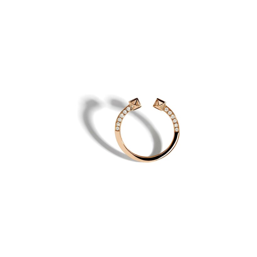 Bague ouverte Statement Rockaway en or rose et diamants