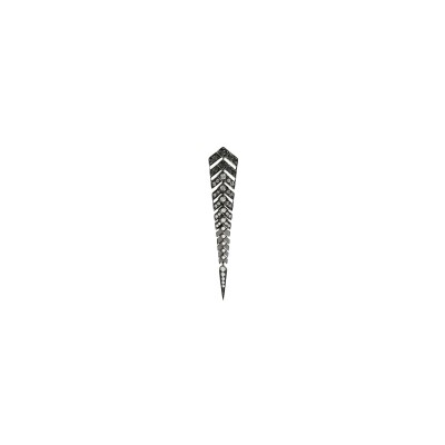 Boucle d'oreille Statement Stairway en argent rhodié et diamants