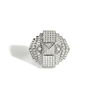 Bague STATEMENT Paris Rockaway XXL Pyramide en argent et diamants