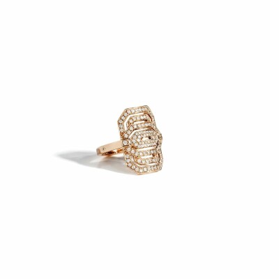 Bague Statement My Way en or rose pavée de diamants