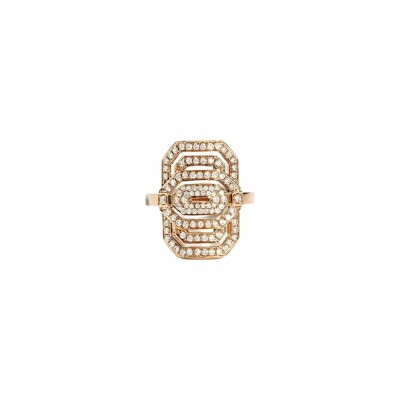 Bague Statement My Way en or rose pavée de diamants