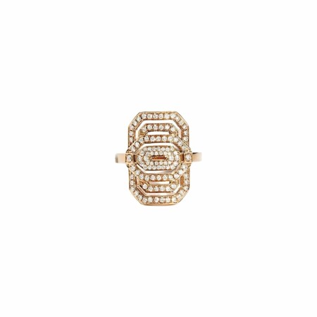 Bague Statement My Way en or rose pavée de diamants