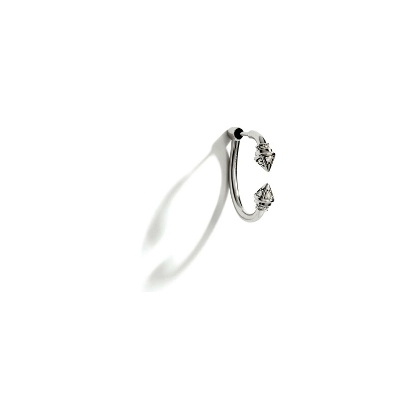 Mono boucle d'oreille Statement Anyway en argent et diamants