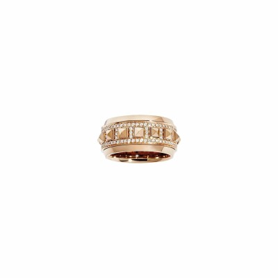 Bague Statement Rockaway Spinner en or rose semi-pavée de diamants