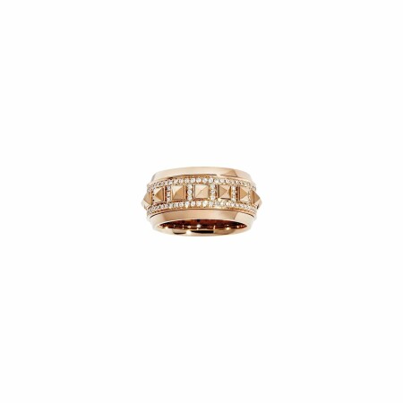 Bague Statement Rockaway Spinner en or rose semi-pavée de diamants