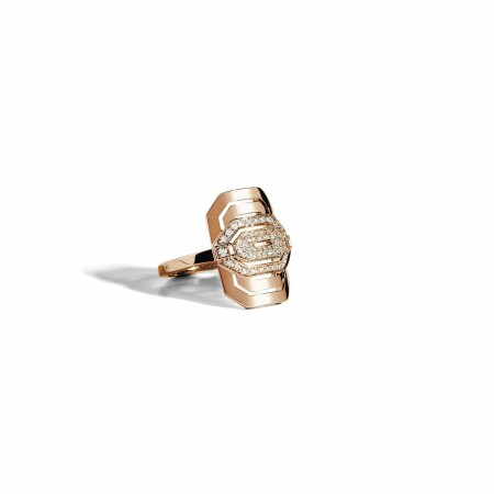 Bague Statement Mini My Way en or rose semi-pavée de diamants