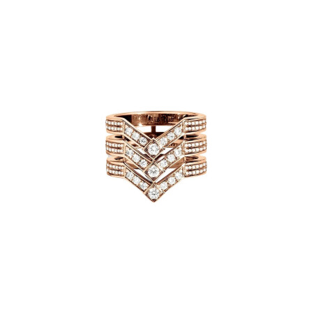 Bague Statement Stairway en or rose et diamants