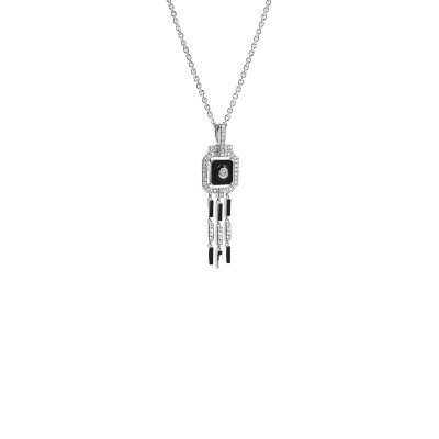 Collier Statement Skyway en argent, émail et diamants