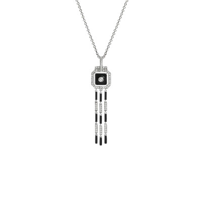 Collier Statement Skyway en argent, émail et diamants