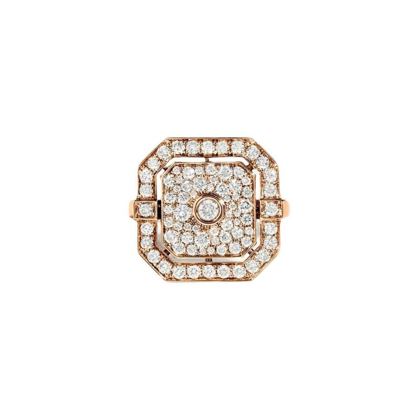 Bague Statement Skyway en or rose et diamants