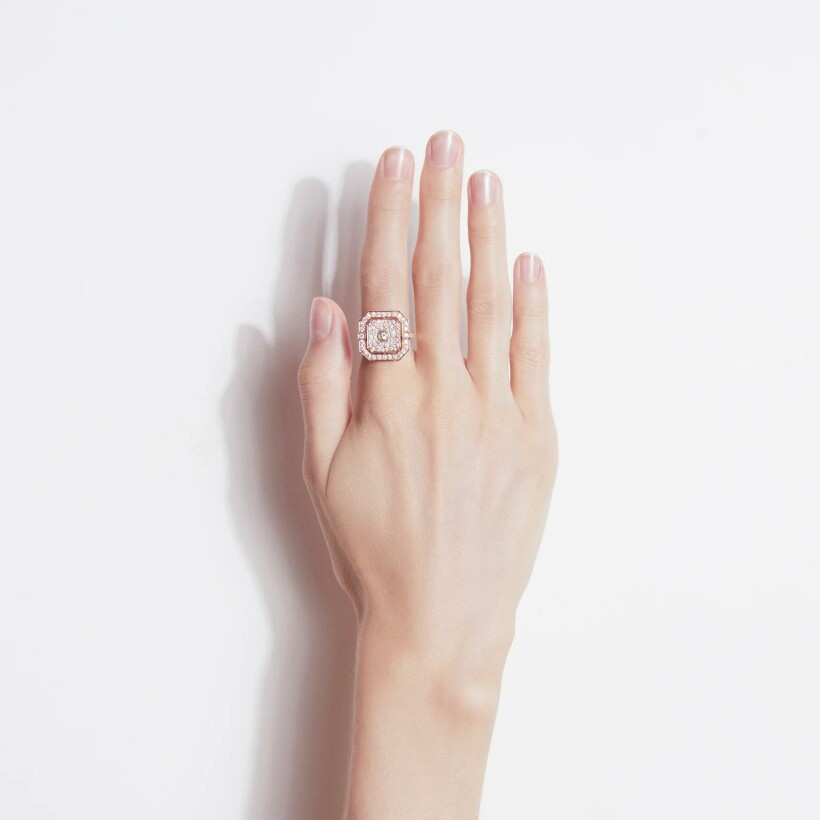 Bague Statement Skyway en or rose et diamants