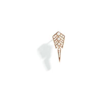 Mono boucle d'oreille Statement Stairway S en or rose et diamants