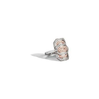 Bague Statement Mini My Way en or rose, argent et diamants