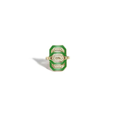 Bague STATEMENT Paris Petite My Way émail en or rose et diamants