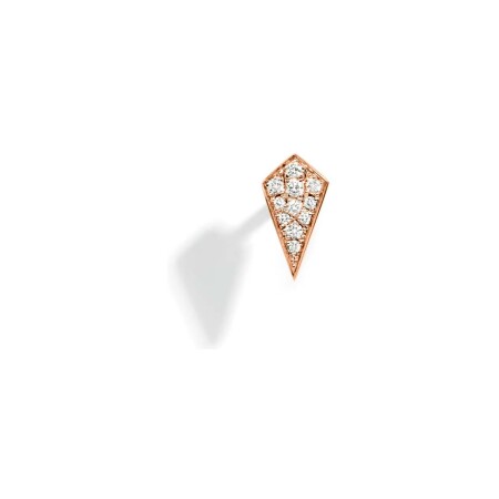 Mono boucle d'oreille Statement Stairway en or rose et diamants