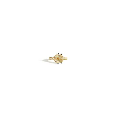 Bague STATEMENT Paris Mini Spike en or jaune, agates noires et diamants