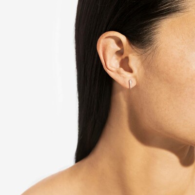 Boucles d'oreilles puce STATEMENT Paris Anyway Goutte en or blanc et diamants