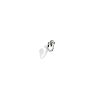 Boucles d'oreilles créoles STATEMENT Paris Anyway en or blanc et diamants