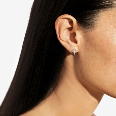 Boucles d'oreilles créoles STATEMENT Paris Anyway en or blanc et diamants