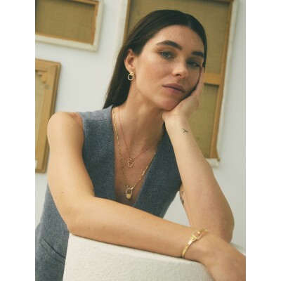 STATEMENT Paris Rivet necklace in rose gold and diamonds