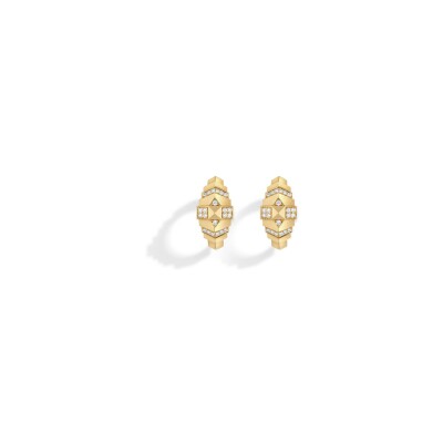 Boucles d'oreilles STATEMENT Paris Rockaway Mini Pyramide en or jaune et diamants