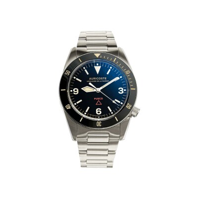 Montre Auricoste Fusco bracelet acier et bracelet Tropic FKM, série limitée anniversaire 170 ans