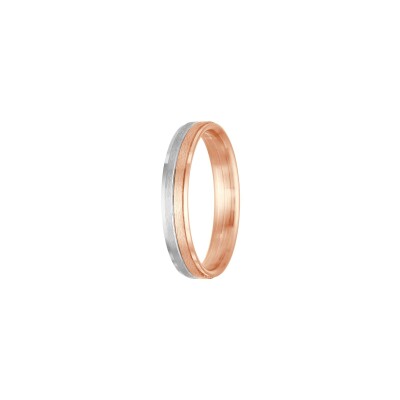 Alliance en or rose et platine, 4mm