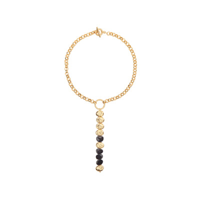 Collier Aurélie Bidermann FW 19 en métal doré et onyx