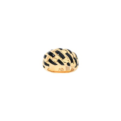 Bague Aurélie Bidermann Harria en métal doré à l'or 18 carats - Noir