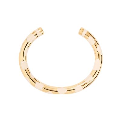 Bracelet Aurélie Bidermann Positano en métal doré à l'or 18 carats et résine - Ivoire