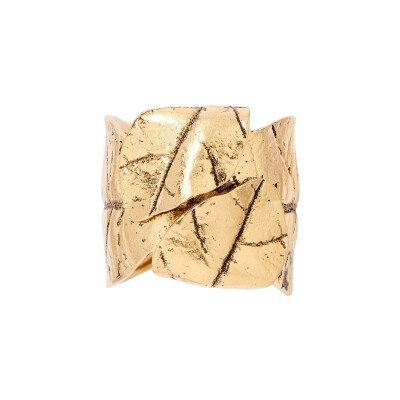 Bague Aurélie Bidermann Ledena en laiton plaqué or