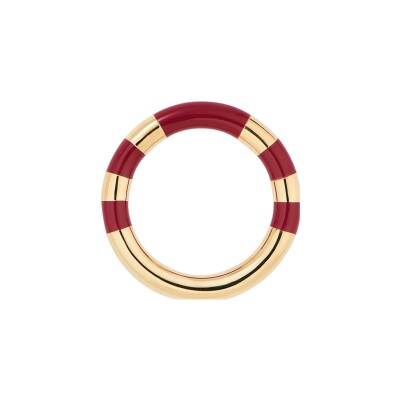 Bague Aurélie Bidermann Positano en résine et laiton plaqué or, bordeaux