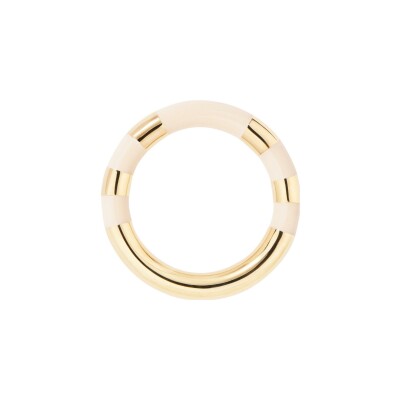 Bague Aurélie Bidermann Positano en résine et laiton plaqué or, ivoire