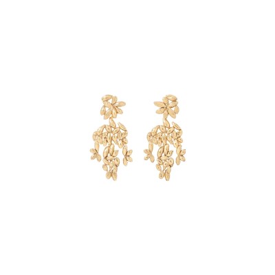 Boucles d'oreilles Aurélie Bidermann Difenda en malachite et laiton plaqué or