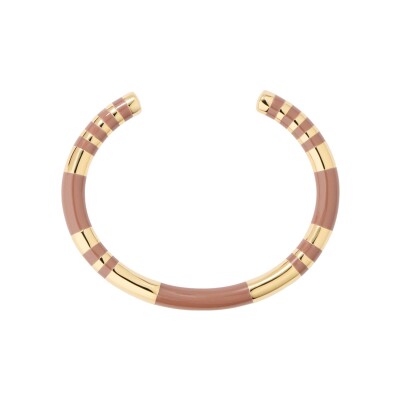 Bracelet Aurélie Bidermann Positano en résine et laiton plaqué or, capuccino