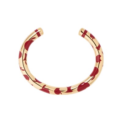 Bracelet Aurélie Bidermann Positano en résine et laiton plaqué or, bordeaux