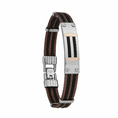 Bracelet Jourdan Bijoux Funispace en acier et caoutchouc