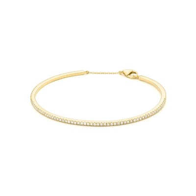 Bracelet jonc en or jaune et diamants