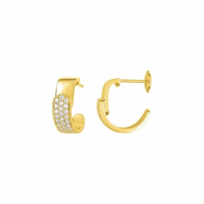 Boucles d'oreilles Guy Laroche en plaqué or jaune et oxydes de zirconium