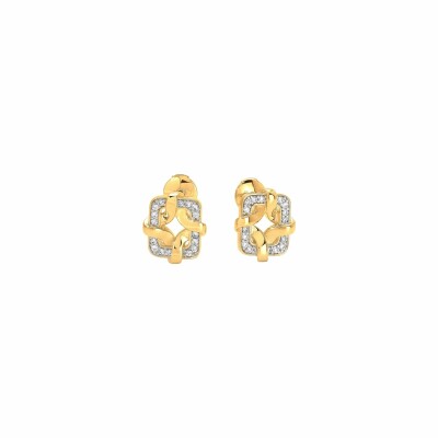 Boucles d'oreilles Guy Laroche en plaqué or jaune et oxydes de zirconium