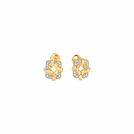 Boucles d'oreilles Guy Laroche en plaqué or jaune et oxydes de zirconium