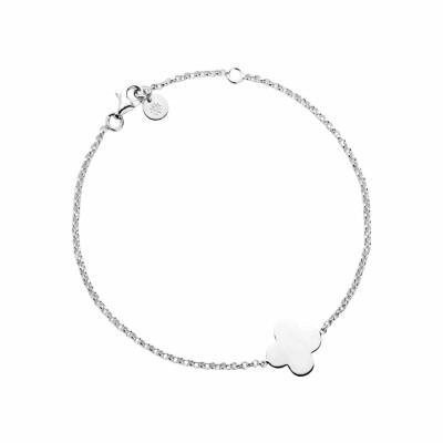 Arthus Bertrand clover chain bracelet, small size, jaseron chain 18cm, white gold