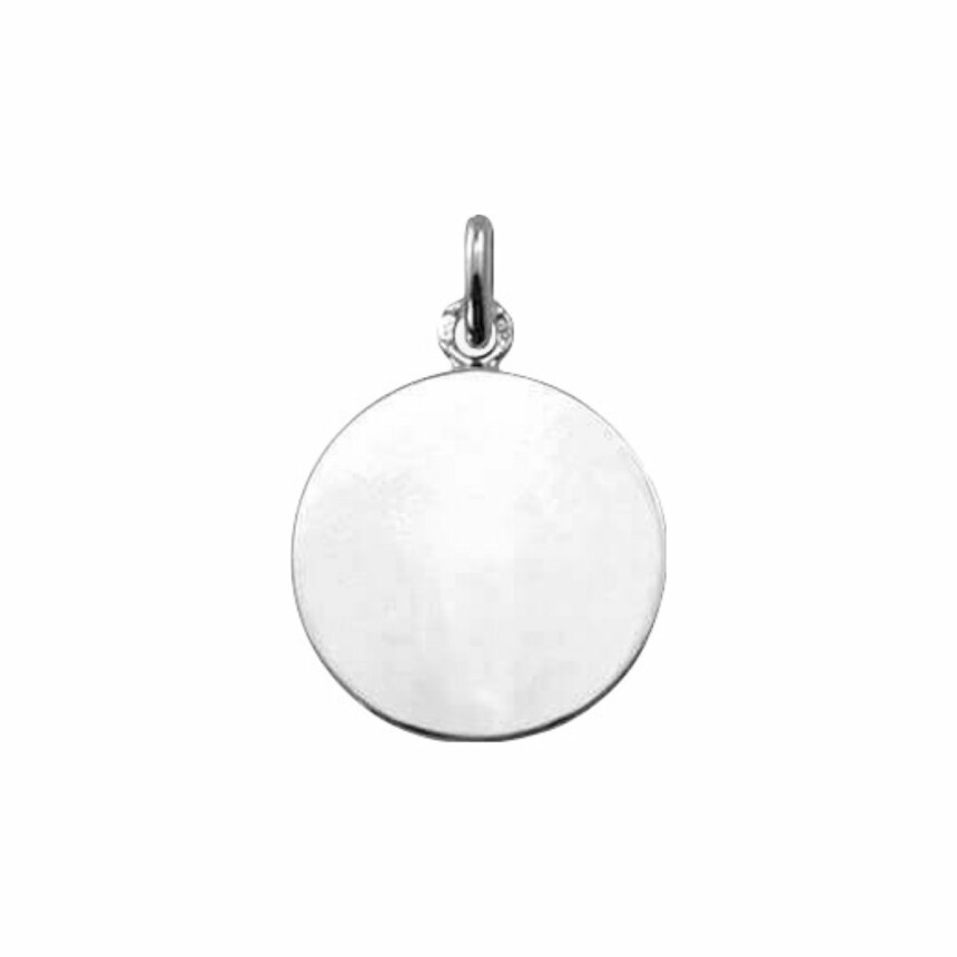 Arthus Bertrand plain round pendant, 16mm, white gold