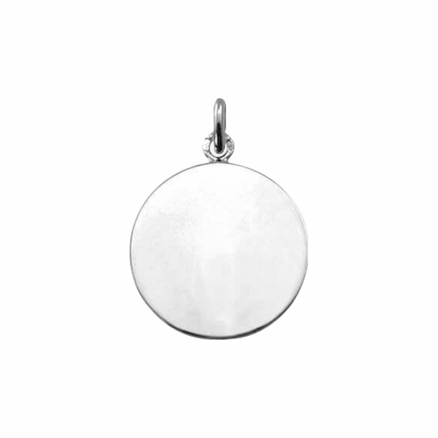 Arthus Bertrand plain round pendant, 18mm, white gold