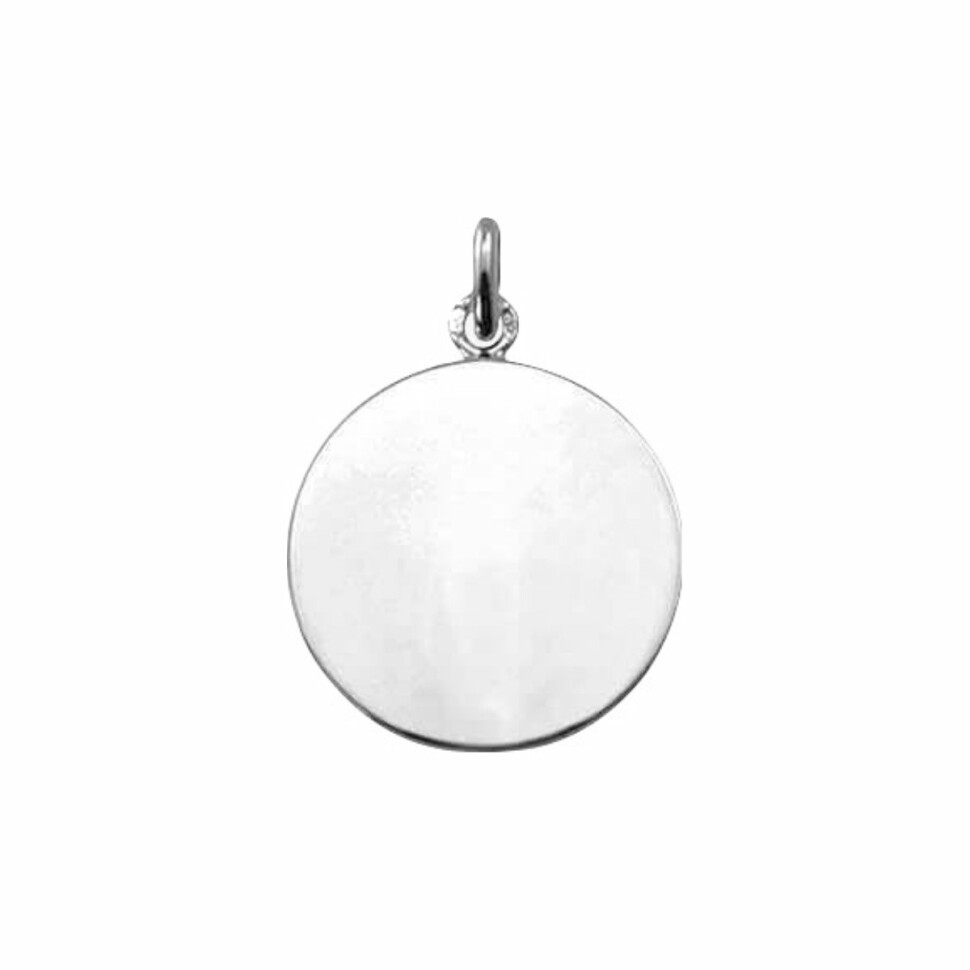 Pendentif Arthus Bertrand Rond Uni 18 mm or blanc