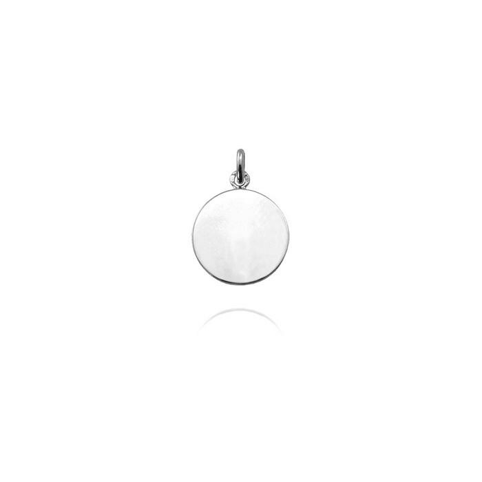 Arthus Bertrand plain round pendant, 20mm, white gold