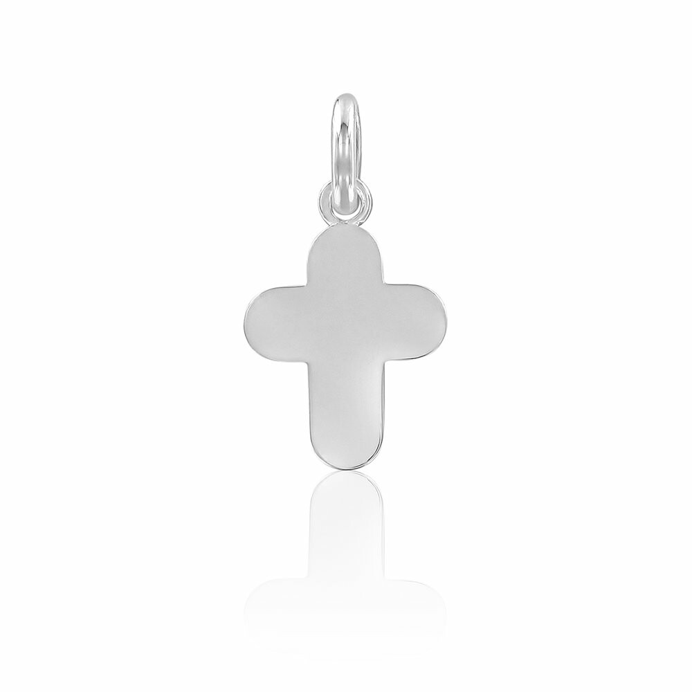 Pendentif Arthus Bertrand Croix arrondie PM en or blanc