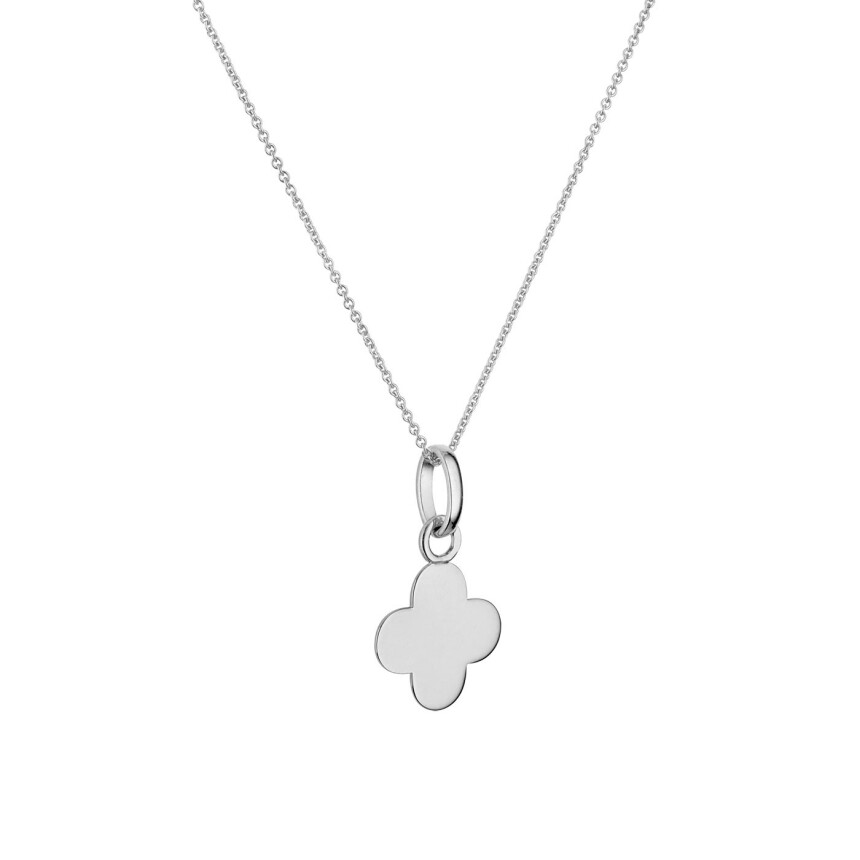 Arthus Bertrand Baby Clover cross pendant, white gold