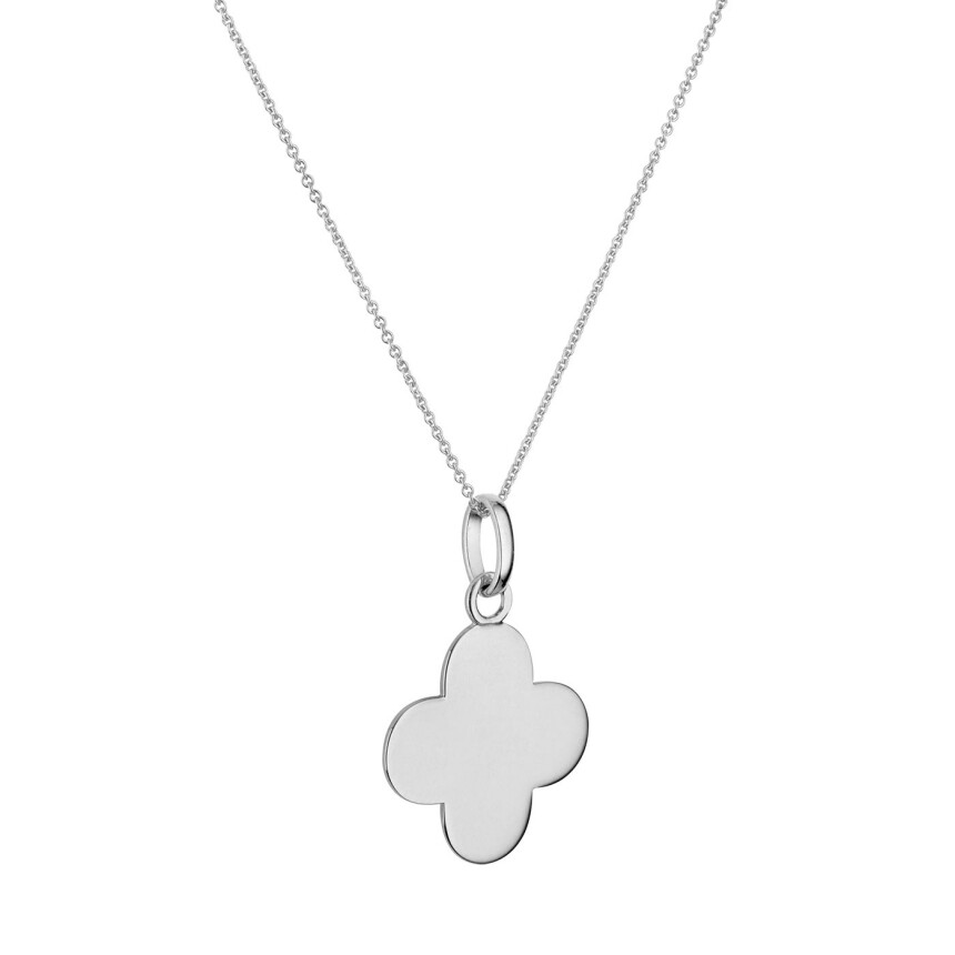 Arthus Bertrand Clover cross pendant, white gold