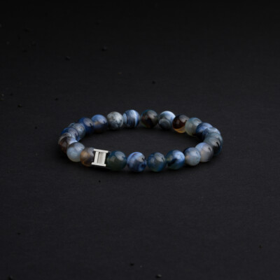 Bracelet Gemini Classics en acier et agate